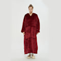 Miniatyrbillede 11 af 11: Hætte Lazy Blanket Pullover Dobbeltlags Blanket Sweater til Kvinder Kuldebeskyttelse i Efterår og Vinter Termisk Pyjamas Leopard print-Long