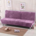 Miniatyrbild 11 av 11: Universal Storlek Plysch Sofföverdrag Bäddsoffa Ärmlös Fällbar Sits Överdrag Stretch Överdrag Billigt Soffskydd Elastiskt Överdrag Dark Grey L Size