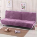Miniatyrbillede 10 af 11: Universal Størrelse Plys Sofaseng Betræk Armløs Foldbar Sæde Betræk Strækbart Betræk Billig Sofabeskyttelse Elastisk Betræk Lemon S Size