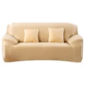 Miniatyrbild 1 av 11: Överdrag Enfärgat Sofföverdrag för Vardagsrum Elastiskt Hörnsofföverdrag Stolsöverdrag 1/2/3/4 Sits Beige 3-seater 190-230cm