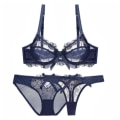 Miniatyrbilde 2 av 3: Varsbaby 3 stk. Dame BH Sett BH+Truser+Stringtruser Black 36D