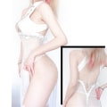 Miniatyrbilde 5 av 5: AniLV Spill NieR Automata 2B Badedrakt Badekåpe Kostyme Kvinner Sexy Sukumizu Høyhalset Cheongsam Badedraktsett Cosplay White One Size