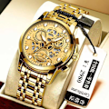 Miniatyrbillede 3 af 8: Herreur Shopee Hollow Fuldautomatisk Vandtæt Ur Lysende Quartz Ur One Piece Gold shell black gold surface