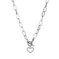 Miniatyrbillede 8 af 11: Tykk Kæde Toggle Lås Halskæder Blandede Sammenkædede Cirkel Halskæder til Kvinder Minimalistisk Choker Halskæde Hot Smykker IPA0490-1