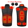 Miniatyrbild 8 av 11: 9/11 Places Uppvärmd Väst Herr Dam USB Uppvärmd Jacka Värmeväst Termokläder Jaktväst Vinter Uppvärmd Jacka Svart S-6XL Black 2 Pcs Heated Asian size XXL