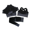 Pikkukuva 1 / 11: Joogasetit Pitkähihainen Paita+Urheiluliivit+Saumattomat Leggingsit Treenaus Juoksu Vaatteet Kuntosalivaatteet 3pcs Black white L
