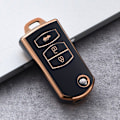 Miniatyrbillede 1 af 11: 2 3 Knapper Blød TPU Flip Bil Nøgle Etui Cover Til Mazda 3 2 6 2003 2004 2005 2006 2007 2008 2009 2010 2011 2012 2013 Bilholder B black shell