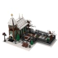 Pikkukuva 9 / 11: BuildMOC Keskiaikainen arkkitehtuuri Talvikirkko Rakennuspalikat Joulu Kirkko Talo Palikat Lelut Lapsille Syntymäpäivälahjat 821PCS