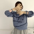 Miniatyrbillede 6 af 10: Ensfarvede strikkede uldhandsker til kvinder, vinter, skærm, studerende, ridning, splitfinger, par, tykke, varme handsker, damehandsker Sapphire One Size