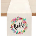 Miniatyrbilde 9 av 11: Søt naturlig jute burlap påskehare blomster egg ku trykt bordløper bordflagg duk stoffdeksel duk fest hjem dekor rectangle 33X150CM white 7