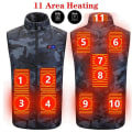 Miniatyrbillede 1 af 11: Herre USB Infrarød 11 Varmeområder Vest Jakke Herre Vinter Elektrisk Opvarmet Vest Veste Til Sport Vandring Oversized 5XL 11 Camouflage XXXL