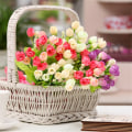 Miniatyrbillede 3 af 11: Efterår 15 Hoveder/Buketter Små Knopper Roser Bract Kunstig Blomst Silke Rose DIY Bryllup Hjem Juledekoration Blomster Rose Gaver B Deep red