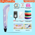 Miniatyrbild 1 av 11: 3D-penna för barn 3D-ritningspenna med LCD-skärm Kompatibel med PLA-filament Leksaker för barn Julklapp Födelsedagspresent PLA Filagment US 100M PLA  Albulm