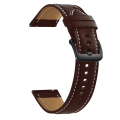Pikkukuva 11 / 11: Samsung Galaxy Watch 3 45mm -rannekkeelle aitoa nahkaa oleva 22mm ranneke, rannekoru, kellonauha, ranneke Galaxy Watch 46mm -kelloon Coffee-Silver 22mm