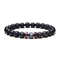 Miniatyrbild 3 av 11: Pärlarmband för män Naturlig vulkanisk sten Pärla Tibetansk Buddha chakra Lavasten Diffuser Armband Herr Mode Nya Smycken Style 3