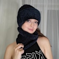 Miniatyrbild 3 av 9: Ny Unisex Vintermössa med Fleecefoder Ull Varm Stickad Mössa Set Tjock Mjuk Stretch Vintermössor För Män Kvinnor Fritid Beanie Mössa Grey 55cm-62cm