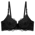 Miniatyrbild 2 av 4: Sexig Spets Push Up BH Dam Plus Size BC Kupa Stor Damunderkläder Bralette Blomma Ren Mässingsbroderi Underkläder Pink 42B