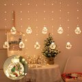 Miniatyrbilde 4 av 4: Juledekorasjon Gardinlys Sceneoppsett Julelysstreng Ønskeorber LED Kobbertrådlys Snowman Warm white solar energy