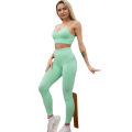 Miniatyrbillede 1 af 11: Yoga Sæt Toppe Og Leggings Aktivt Tøj Træningstøj Til Kvinder Green x M