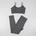 Miniatyrbillede 1 af 11: Yoga Sæt Toppe Og Leggings Aktivt Tøj Træningstøj Til Kvinder Grey bra set S