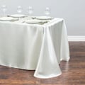 Miniatyrbild 1 av 11: Vit Bordsduk Polyester Bordsduk Rektangulär Satin Duk för Födelsedag Jul Hemfest Dekor Bröllopsmaterial Ivory 145x366cm