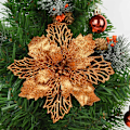 Miniatyrbillede 1 af 11: 5 stk. Glitter Kunstige Juleblomster Juletræspynt til Hjemmet Falske Blomster Julepynt Nytårsdekoration bronze 9cm