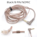 Pikkukuva 1 / 7: KZ ZS10 ZSN EDX Pro Erittäin puhdas hapeton kupari litteä päivityskaapeli 2-nastainen 0,75/0,78 mm B/C-nasta 3,5 mm hopeoitu OFC-johto B Pin No Mic Black