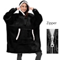 Miniatyrbillede 4 af 11: Dame Tæppe Sweatshirt Kåbe Vinter Hættetrøjer Udendørs Hættefrakker Varm Komfort Badekåbe Jule Fleece Tæppe Sudadera Mujer hmy623gray One Size