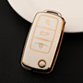 Miniatyrbillede 7 af 9: Blød TPU Bil Fjernbetjening Nøgle Etui Fuld Cover Holder Til POLO Tiguan Passat B5 B6 B7 Golf EOS Scirocco Jetta MK6 Octavia red shell