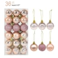 Miniatyrbild 6 av 11: 1 låda Julkulor Julgranskulor Julhängen Hängande Trädekorationer Hemfestdekor 2023 Nyårspresent Noel Navidad 24pcs rose red as picture