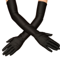 Miniatyrbilde 7 av 8: Klassiske Svarte Hvite Røde Grå Hudfargede Opera/Albue/Håndledd Stretch Sateng Finger Lange Hansker Dame Flapper Hansker Matchende Kostyme champagne One Size
