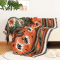 Miniatyrbild 1 av 11: Bohemisk Pläd Filt för Soffsäng Dekorativ Filt Utomhus Camping Filt Boho Sofföverdrag Pläd Picknick Filt Med Tofs Type 3 130x160cm