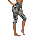 Pikkukuva 9 / 11: Joogahousut Naiset Fitness Jooga Kuntosali Korkeavyötäröiset Leggingsit 01Capri Navy blue S
