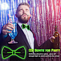 Miniatyrbilde 3 av 5: Lysende Sløyfe for Menn 2 Stykker Neon Sløyfer LED Sløyfe Rød og Grønn El Wire Sløyfe Selvlysende LED Sløyfe for Barn Gutter Menn Rave Party Morsom
