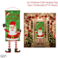 Miniatyrbillede 5 af 9: 1 STK Jule Veranda Dør Banner Julemand Snemand Glædelig Jul Hængende Flag Julepynt Til Boligindretning Navidad G04 christmas tree