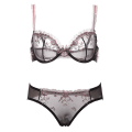 Miniatyrbilde 1 av 4: Varsbaby Sexy Broderi BH Sett for Kvinner Black 42C