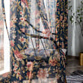 Miniatyrbilde 4 av 7: Amerikanske rustikke gardiner, halvskygge for soverom, arbeidsrom, stue, blomsterplante vindusgardin grov bomull Curtain W200xL260cm 1pc