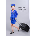 Miniatyrbild 6 av 9: Halloween Kostymer för Barn Flyguniformer Cosplay Pilot Flygvärdinna Flygplan Pojkar Flickor Karneval Rollspel Kläder Style1 4Pcs Height 110CM