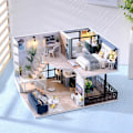 Miniatyrbild 4 av 4: Diydockhus Miniatyr med Möbler, Modell Vindsrum Presentleksaker Default Title