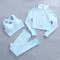 Pikkukuva 1 / 11: Joogasetti treenivaatteet kuntosalille naisten verryttelypukuun 3 Pcs set Sky blue XL