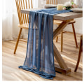 Miniatyrbillede 5 af 11: Chiffon bordløber hvid bryllup simpel hotelbord Fest festdekoration dug Bordløber Adenium obesum 73*220cm