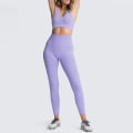 Miniatyrbillede 8 af 11: Yoga Sæt Dame Leggings + BH'er Dame Træningstøj Sportsdragter 01Gray Set M