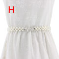 Miniatyrbilde 9 av 11: Kjede belte kjole dame elegant perle elastisk midjebelte hvitt belte stretch Like the picture K