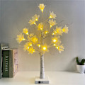 Miniatyrbillede 3 af 11: LED Kunstigt Træ Lys Farvede Lys Julefestival Værelse Sengelampe Dekorativ Bordlampe Sølv Birk Lille Natlampe Maple leaf tree lamp USB battery box dual-purpose