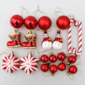 Miniatyrbilde 3 av 11: Julekuler Rød Polkagris Hengende Ornament Store Anheng Sett Julepynt Til Hjemmet 2024 Natal Navidad Nyttår Red-29pcs