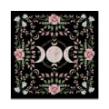 Miniatyrbilde 1 av 6: Trippel Måne Alterduk Alterduk Tarotduk blomst Wicca Tarotmatte Dekor for Spredning Heksete Hytte Kjerne Hyttestil 1 50x50cm