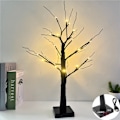Miniatyrbillede 1 af 11: LED Kunstigt Træ Lys Farvede Lys Julefestival Værelse Sengelampe Dekorativ Bordlampe Sølv Birk Lille Natlampe 60cm black silver birch light USB battery box dual-purpose