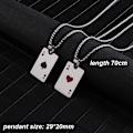 Miniatyrbillede 2 af 11: Herre Statement Poker Lucky Ace of Spades Vedhæng Halskæde Rød Sort Sølvfarve Rustfrit Stål Lang Kæde Halskæder Smykker thick chain smile