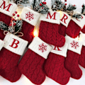 Miniatyrbild 2 av 11: Hängbar Röd stickad Julstrumpa Snöflinga Bokstav Julstrumpa Julgranshängande Ornament 2024 Navidad Natal Xams M