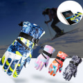 Miniatyrbillede 2 af 11: Vinter Snowboard Ski Handsker PU Læder Skridsikker Touch Screen Vandtæt Motorcykel Cykling Fleece Varme Snehandsker Unisex Snowboard Gloves2 M